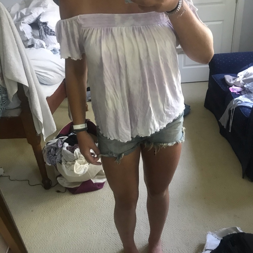 AEO off the shoulder tie dye top